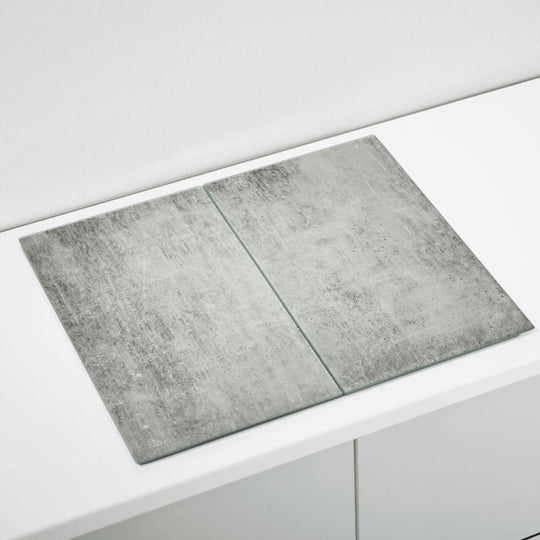 Premium Ernesto tempered glass worktop protector set, 2 pcs, 52x30 cm each, durable scratch-resistant kitchen countertop surface.