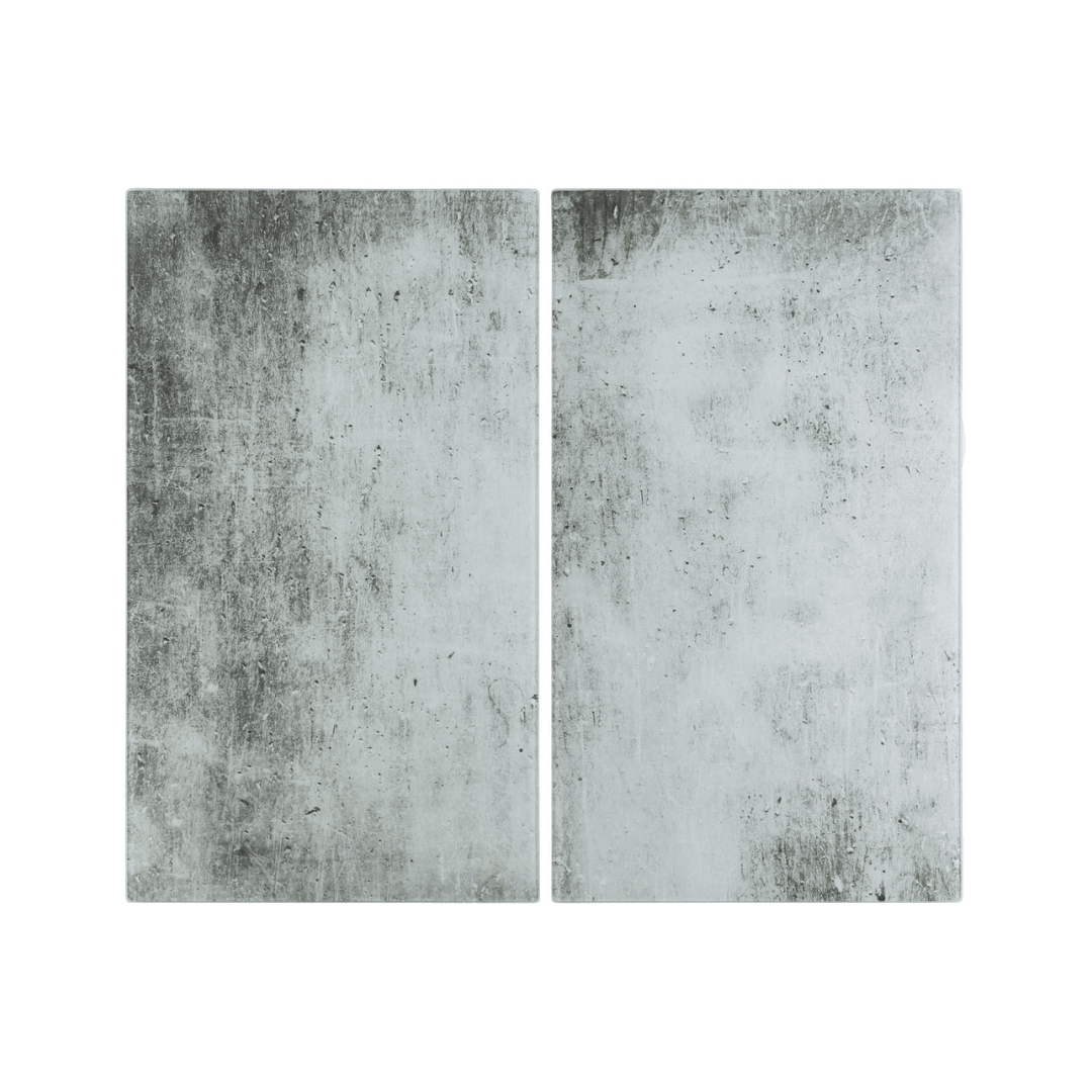 Premium Ernesto tempered glass worktop protector set, 2 pcs, 52x30 cm each, durable scratch-resistant kitchen countertop surface.