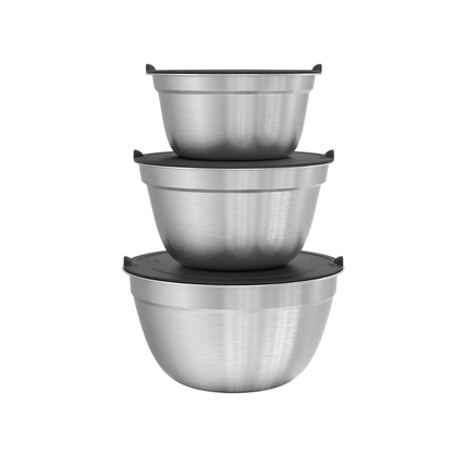 ERNESTO® Set Of 3 Stainless Steel Bowls - EUROPEAN HOUSE HOLD