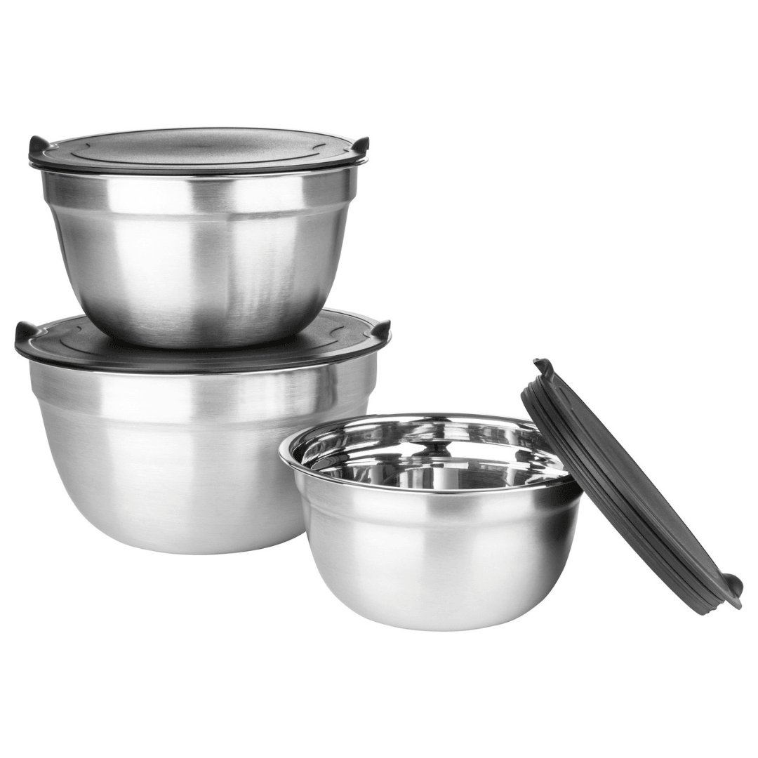 ERNESTO® Set Of 3 Stainless Steel Bowls - EUROPEAN HOUSE HOLD