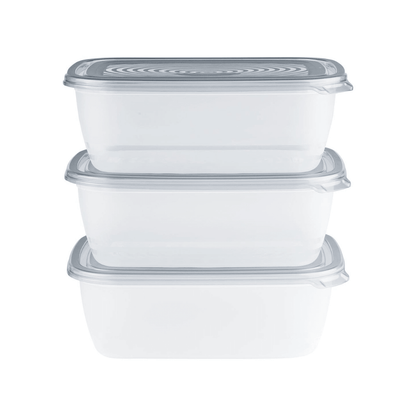 ERNESTO® Storage container set, plastic, BPA-free 1.9L - EUROPEAN HOUSE HOLD