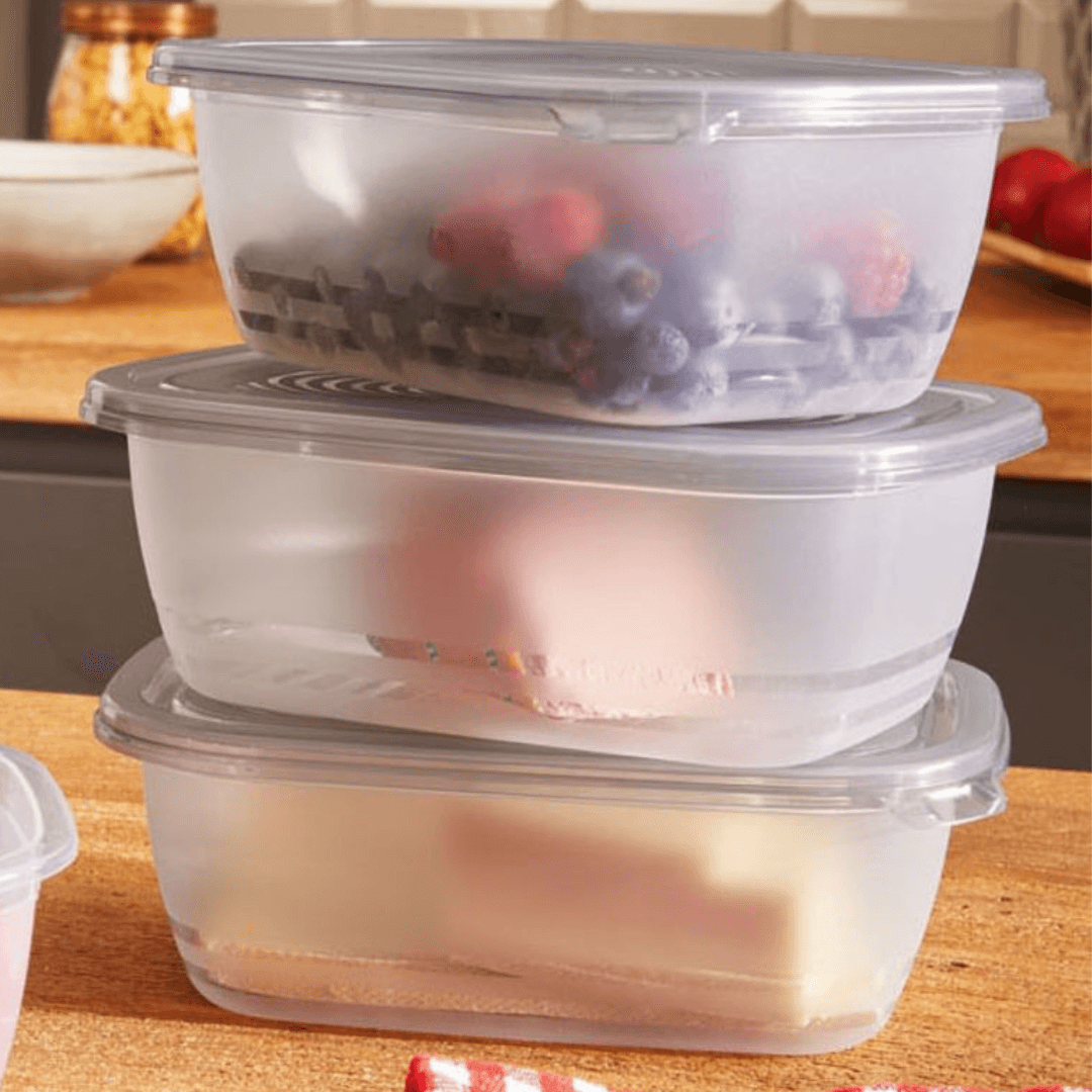 ERNESTO® Storage container set, plastic, BPA-free 1.9L - EUROPEAN HOUSE HOLD