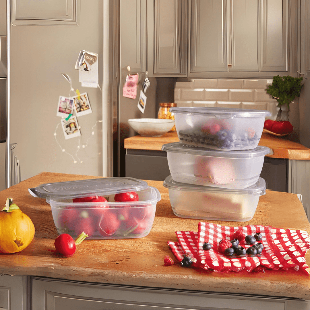 ERNESTO® Storage container set, plastic, BPA-free 1L - EUROPEAN HOUSE HOLD