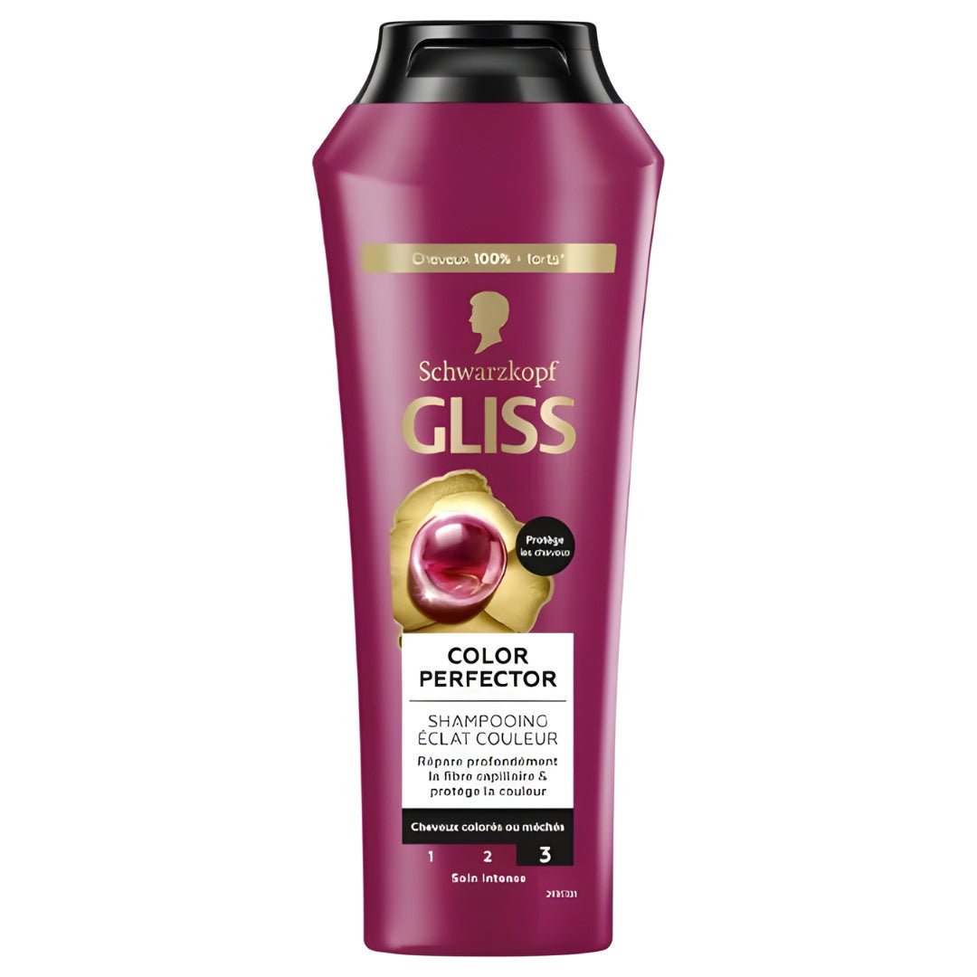 Gliss Intense Color Perfector Shampoo 250ml – German shampoo for colored or highlighted hair, protects color and repairs damage, available in Lebanon