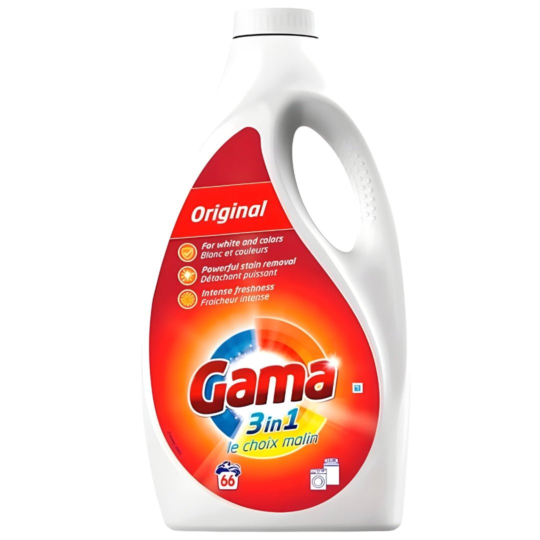 Gama 3-in-1 Liquid Detergent 3L – Made in Spain – Universal washing gel for whites and colors – Available in Beirut Lebanon
