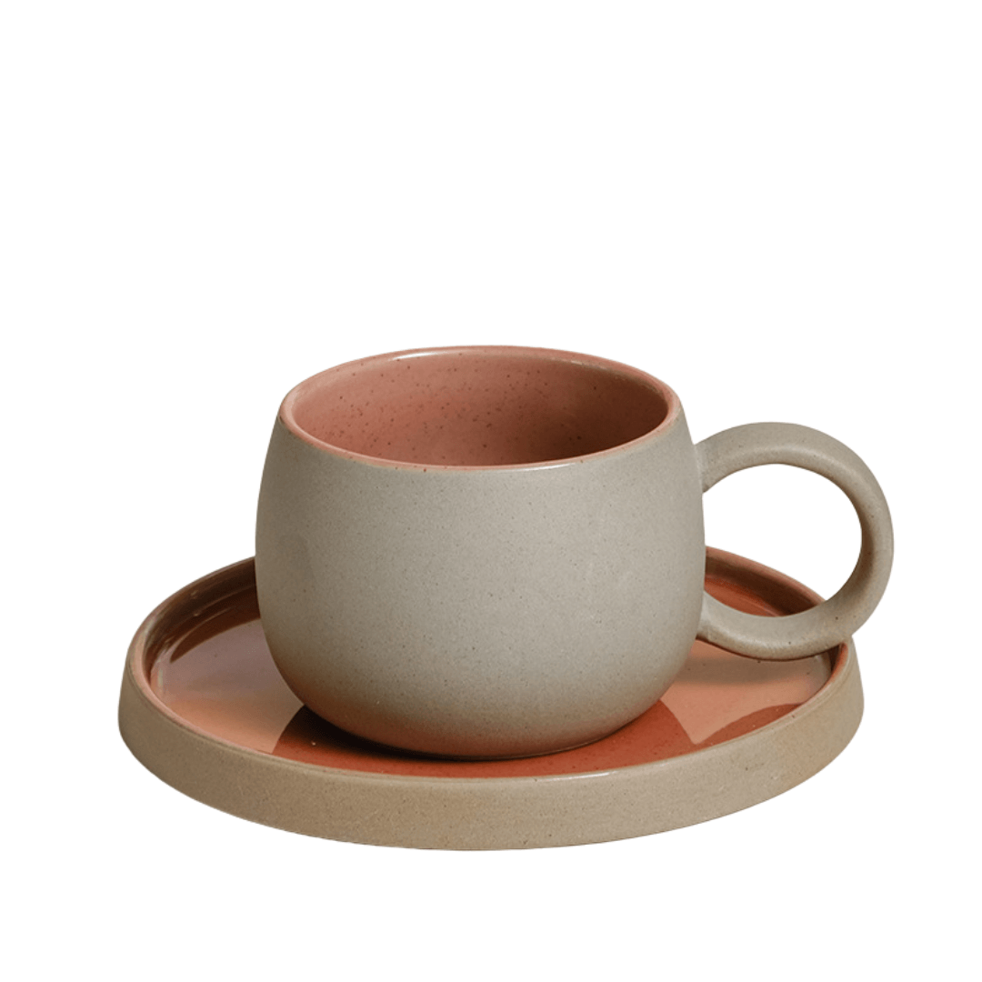 Gary Clay Milk Pottery Latte Coffee Ceramic Cup And Saucer 250ML - EUROPEAN HOUSE HOLD