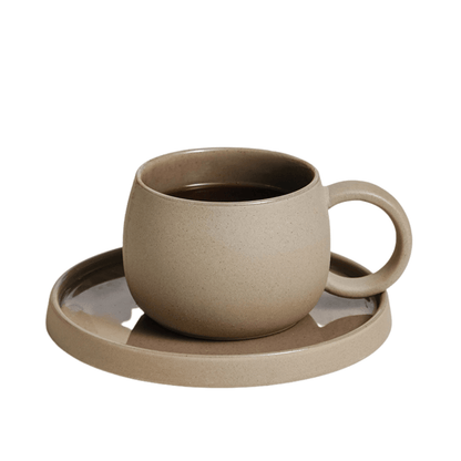 Gary Clay Milk Pottery Latte Coffee Ceramic Cup And Saucer 250ML - EUROPEAN HOUSE HOLD