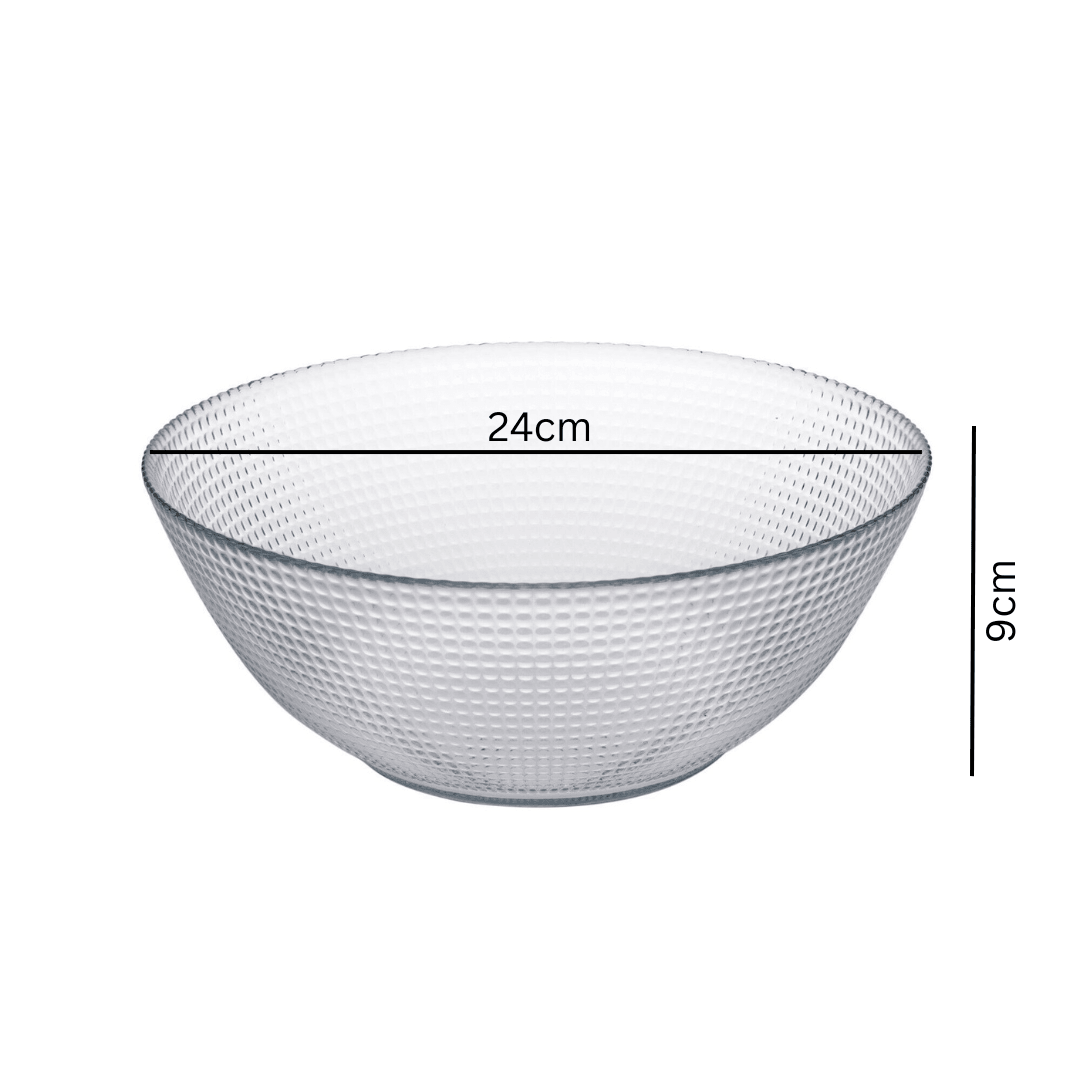 Generation Tempered Glass Round Salad Bowl Vegetable Serving Display - EUROPEAN HOUSE HOLD