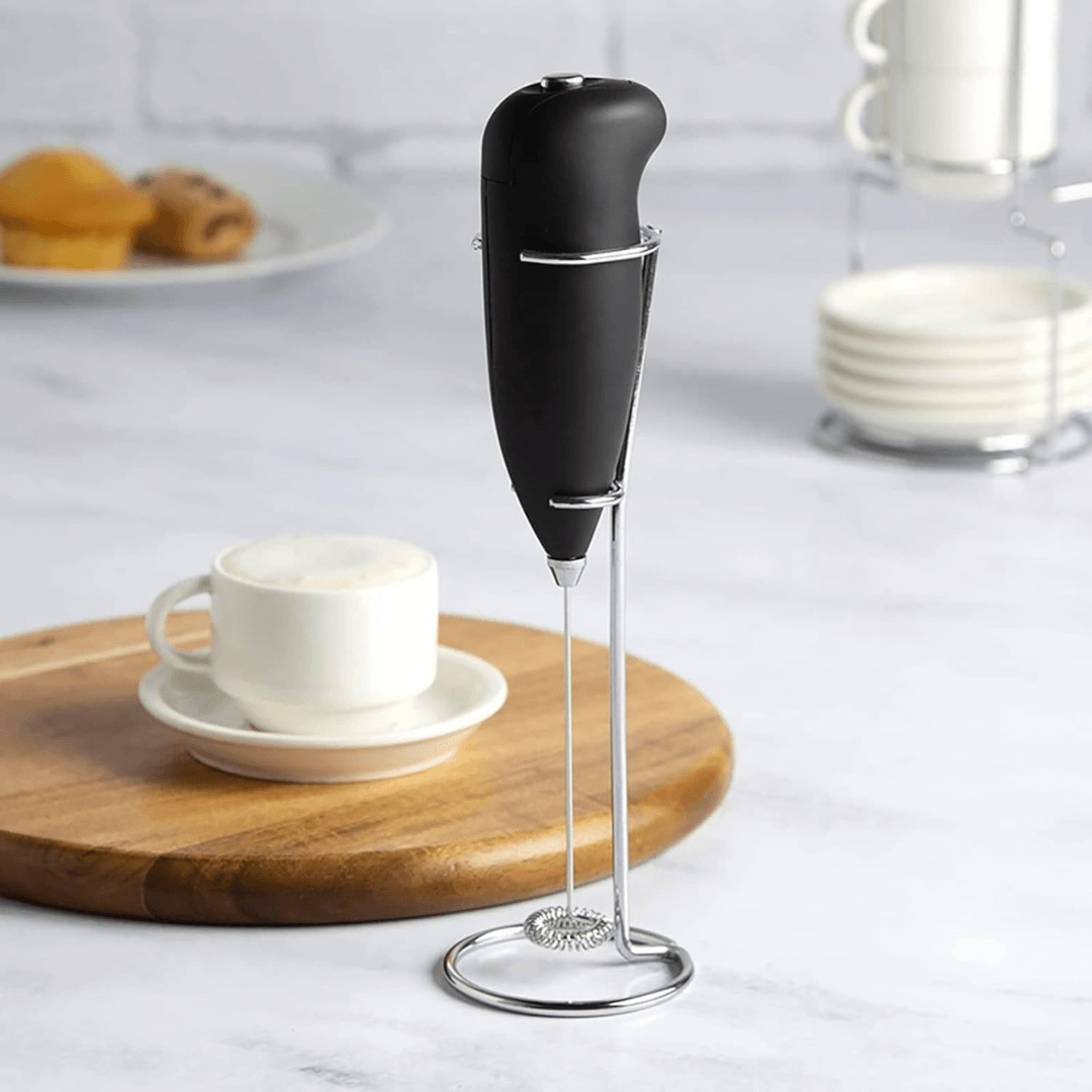 Handheld Milk FROTHER For Kitchen With Steel Stand - EUROPEAN HOUSE HOLD