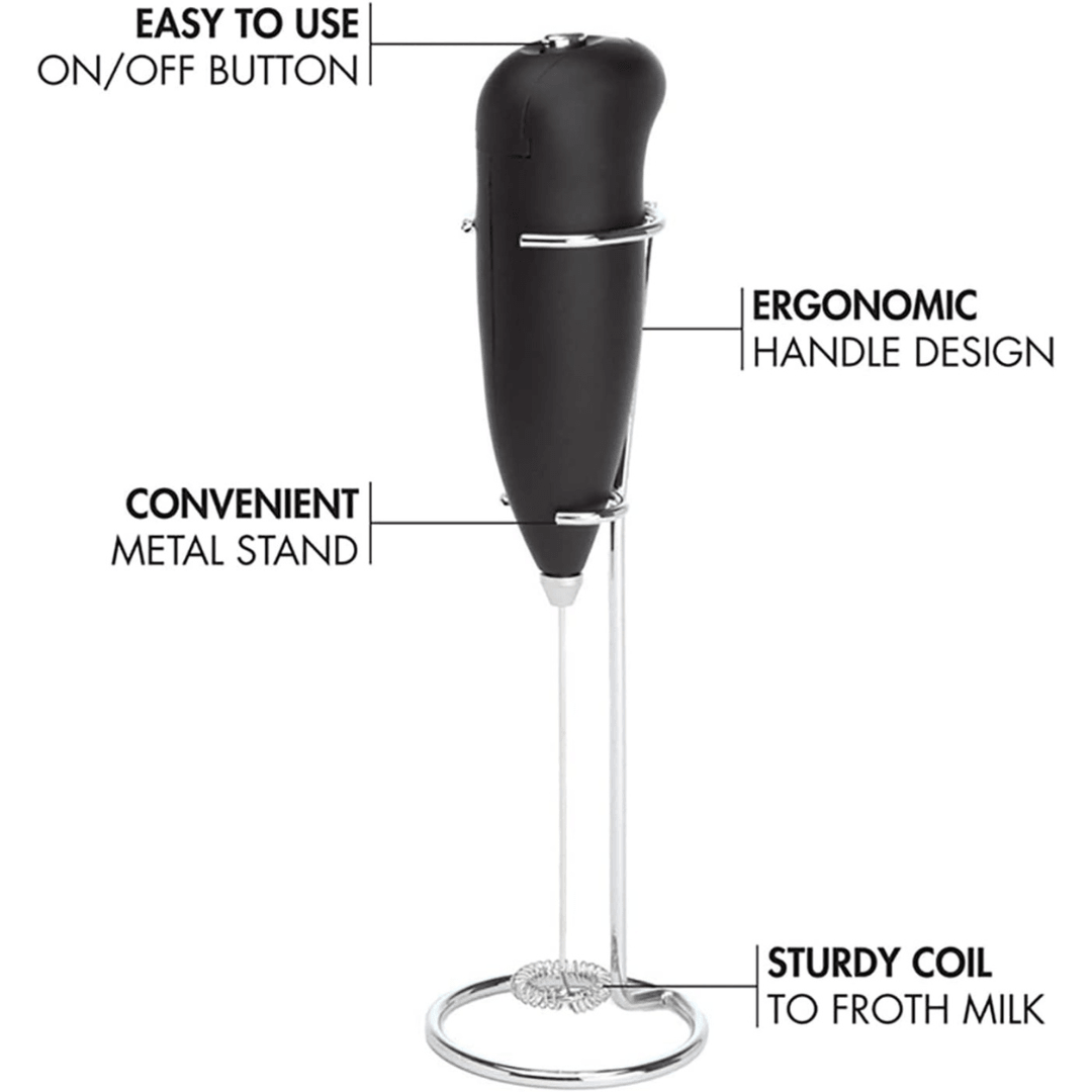 Handheld Milk FROTHER For Kitchen With Steel Stand - EUROPEAN HOUSE HOLD