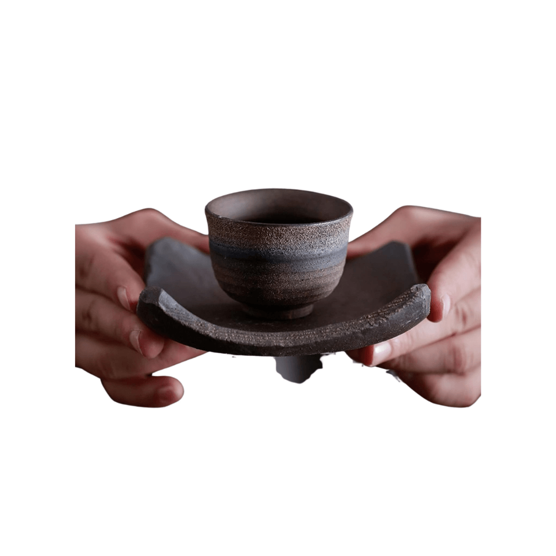 Handmade Retro Stoneware Cup And Saucer 50ML - EUROPEAN HOUSE HOLD