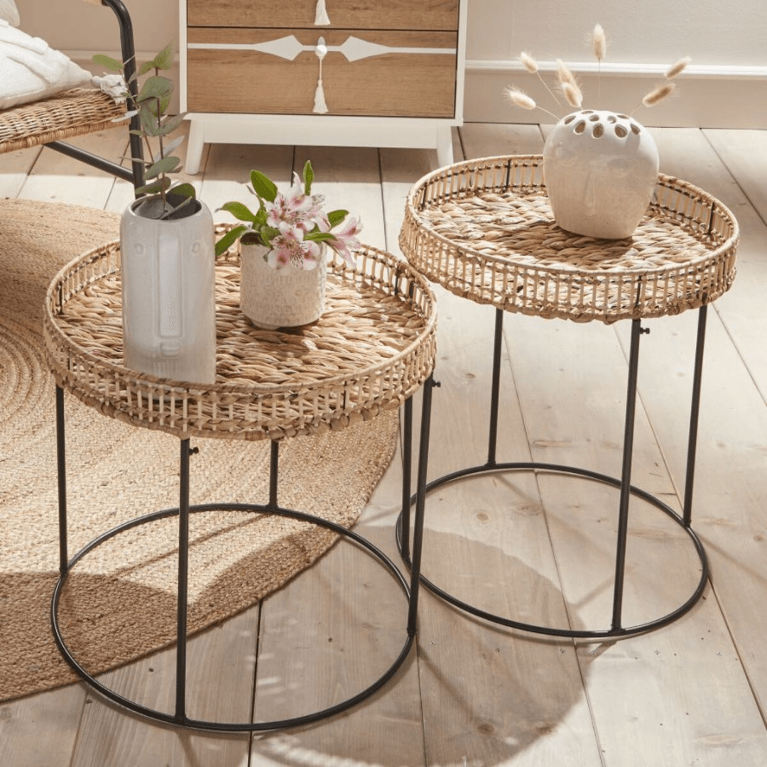 HOME CREATION Boho Side Tables Set Of 2 - EUROPEAN HOUSE HOLD