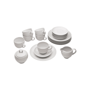 HOME CREATION 30-piece porcelain coffee service set, made in Europe, available in Beirut Lebanon. Includes cups, saucers, dessert plates, sugar bowl, and milk jug.