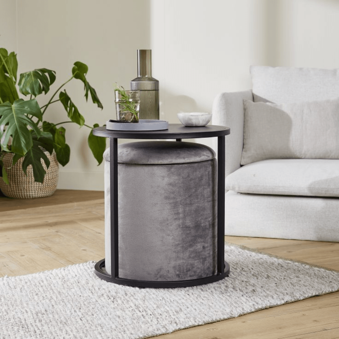 HOME CREATION Side Table With Stool - EUROPEAN HOUSE HOLD