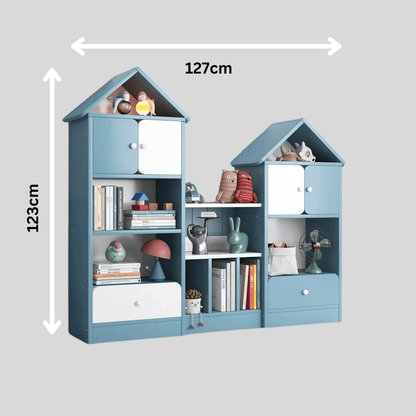 House Shaped Multi-Purpose Combination Bookshelf with Doors - EUROPEAN HOUSE HOLD