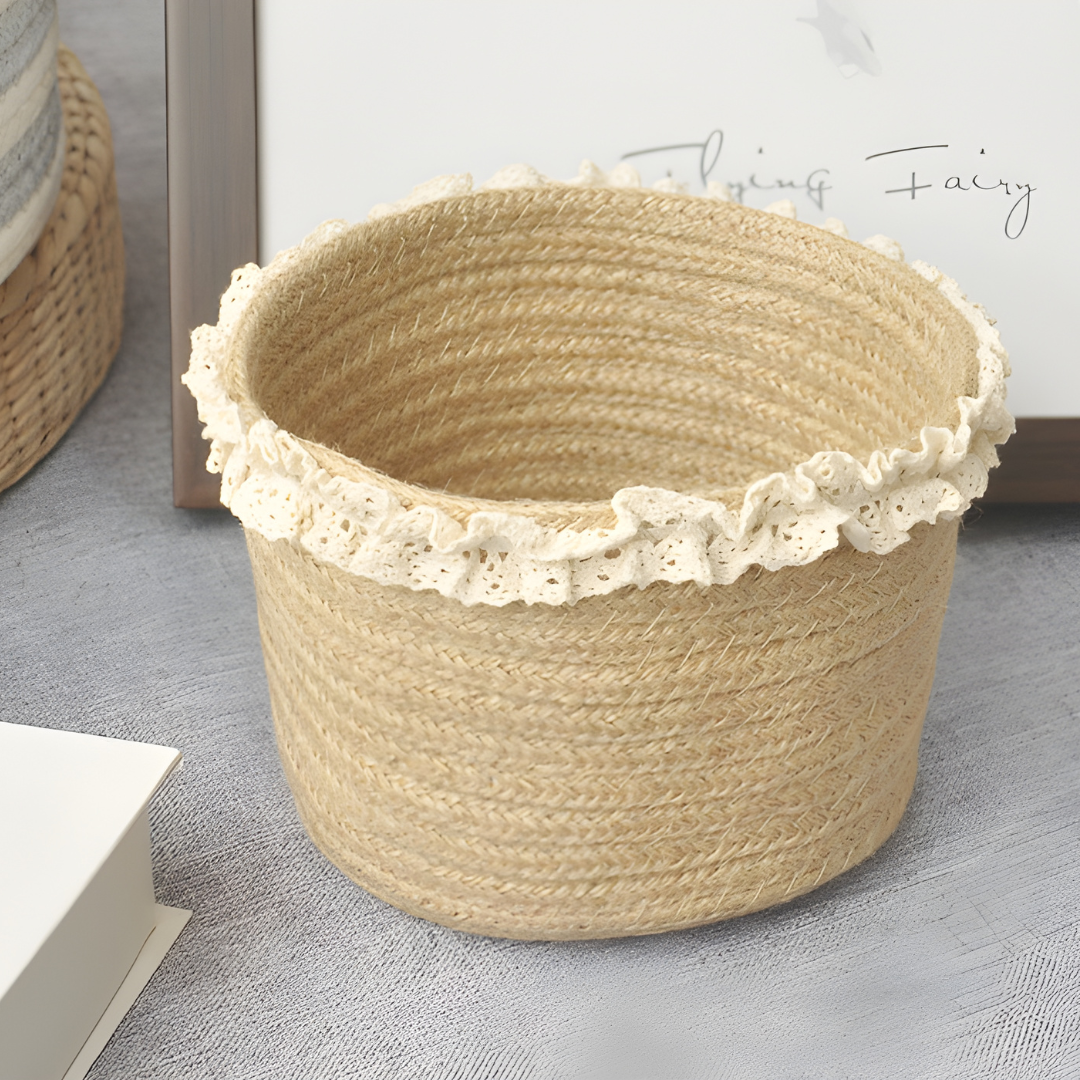 Handmade Woven Cotton Rope Basket