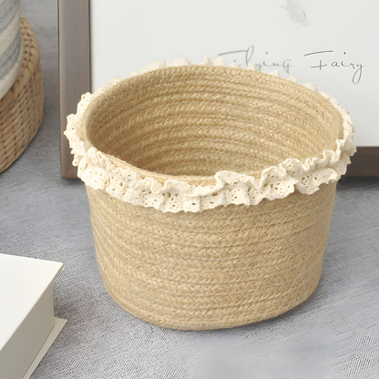 Handmade Woven Cotton Rope Basket