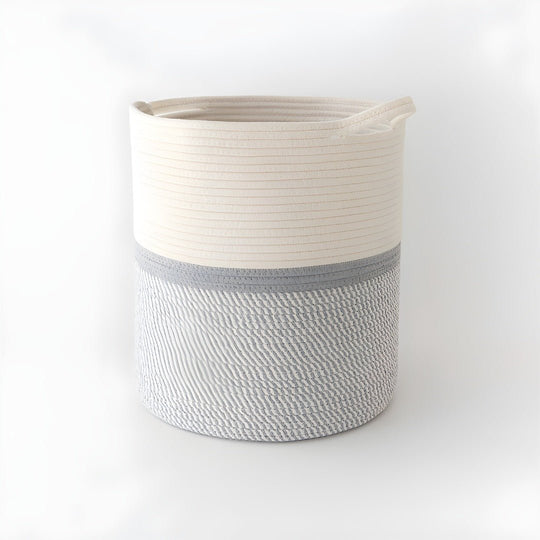 Robuuste gestreepte katoenen opbergmand