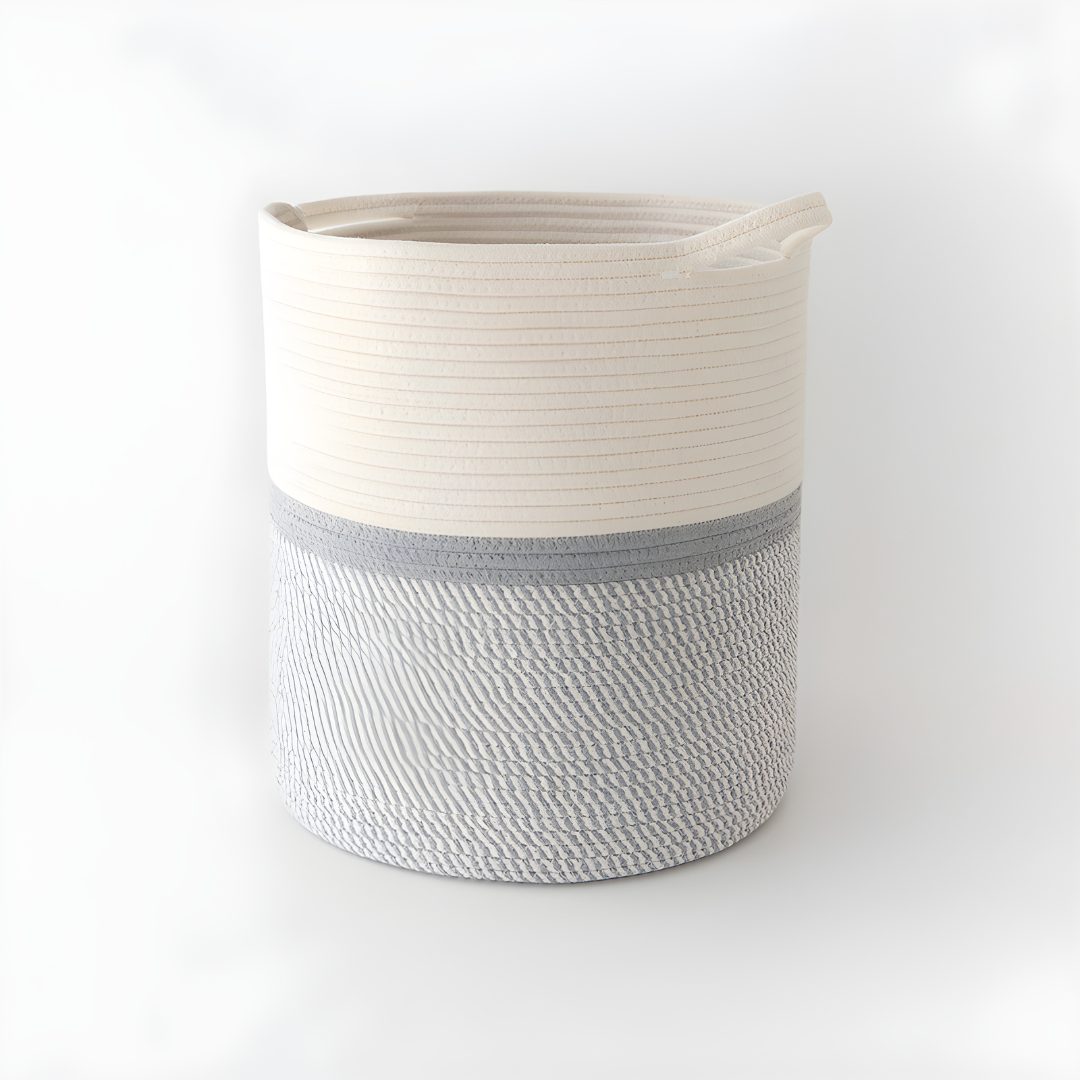 Heavy-Duty Striped Cotton Storage Basket