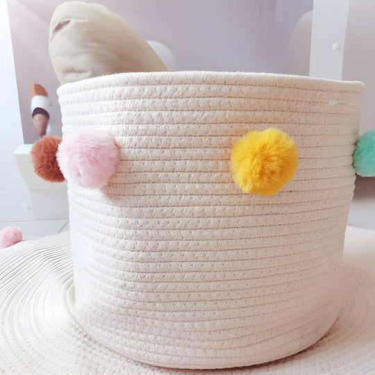 Opvouwbare opbergmand van geweven touw