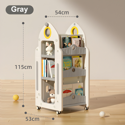 Premium HDPE Plastic Kids Rotating Bookshelf