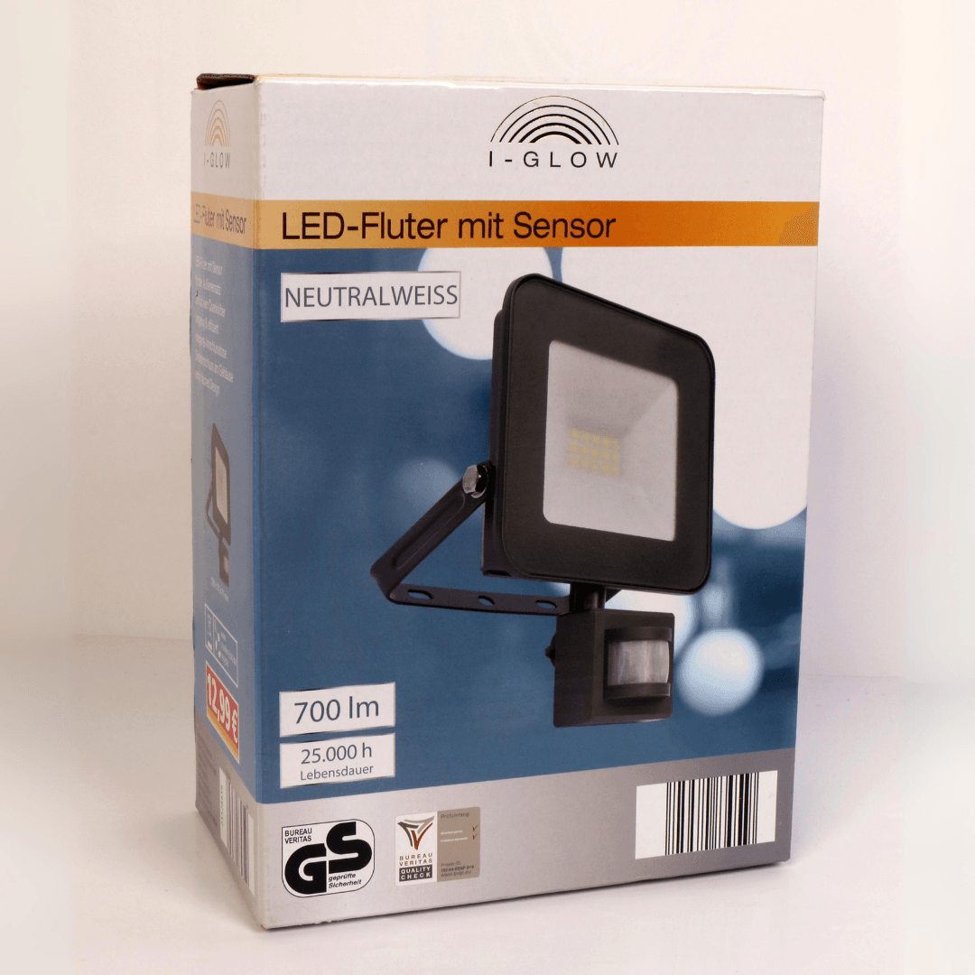 I-Glow Flood Light With Sensor 10W - EUROPEAN HOUSE HOLD