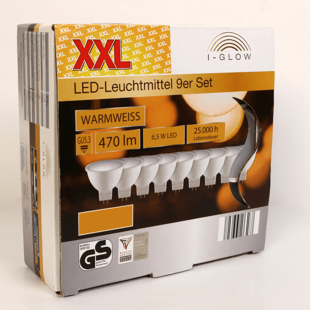 I-GLOW GU5.3 LED Bulbs 6.5W SET OF 9 (12V AC/DC) - EUROPEAN HOUSE HOLD