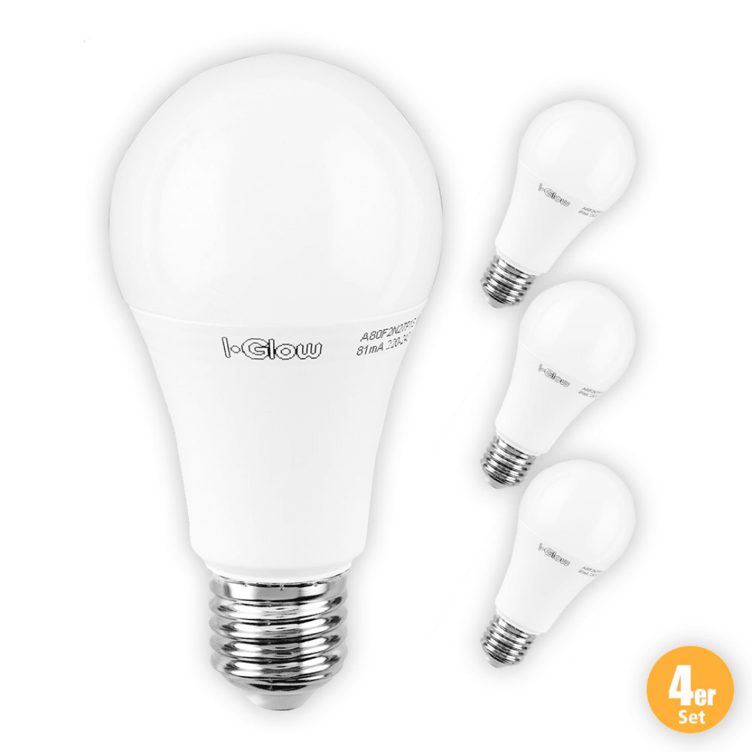 I-GLOW LED LIGHT BULBS E27 6W=40W SET OF 4 - EUROPEAN HOUSE HOLD