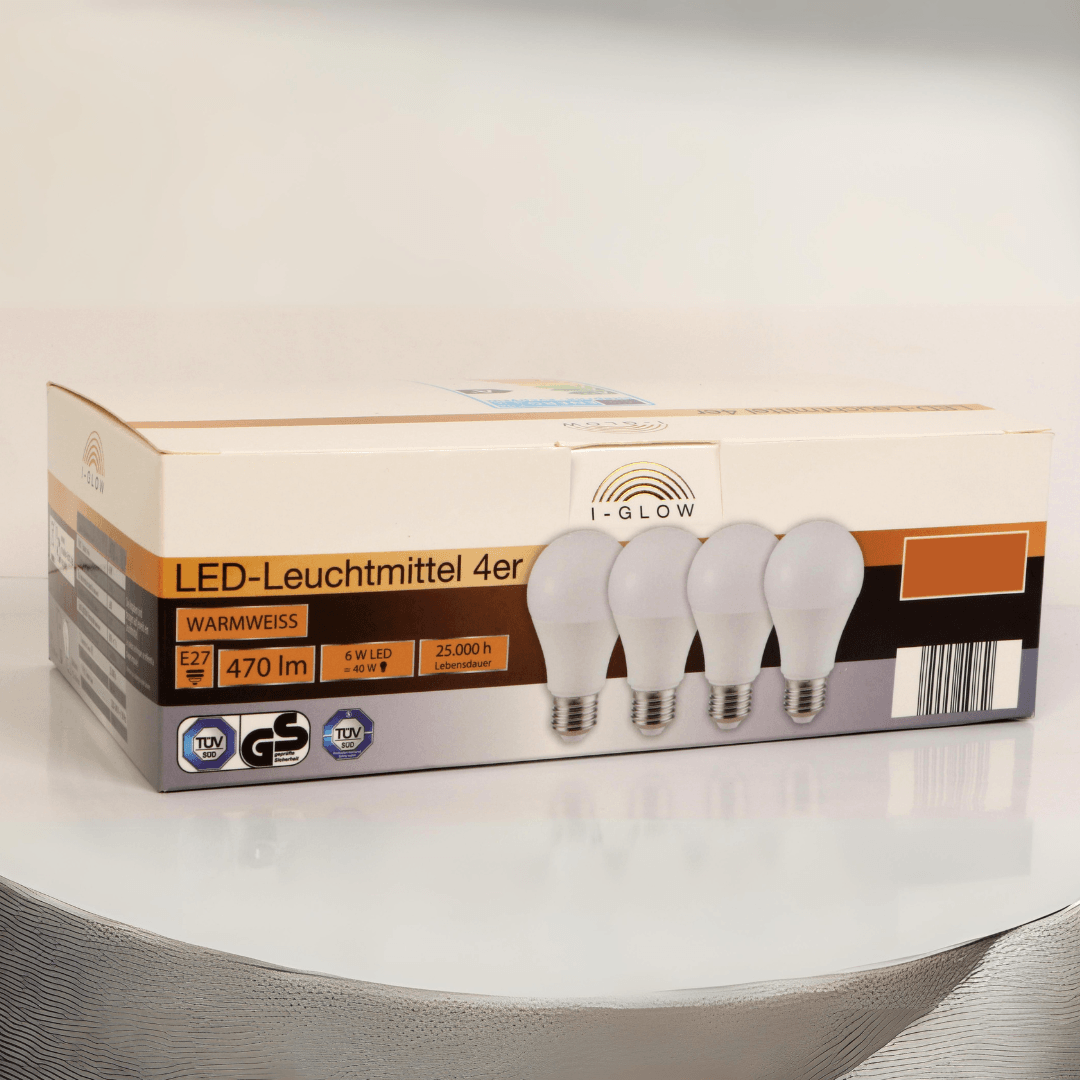 I-GLOW LED LIGHT BULBS E27 6W=40W SET OF 4 - EUROPEAN HOUSE HOLD