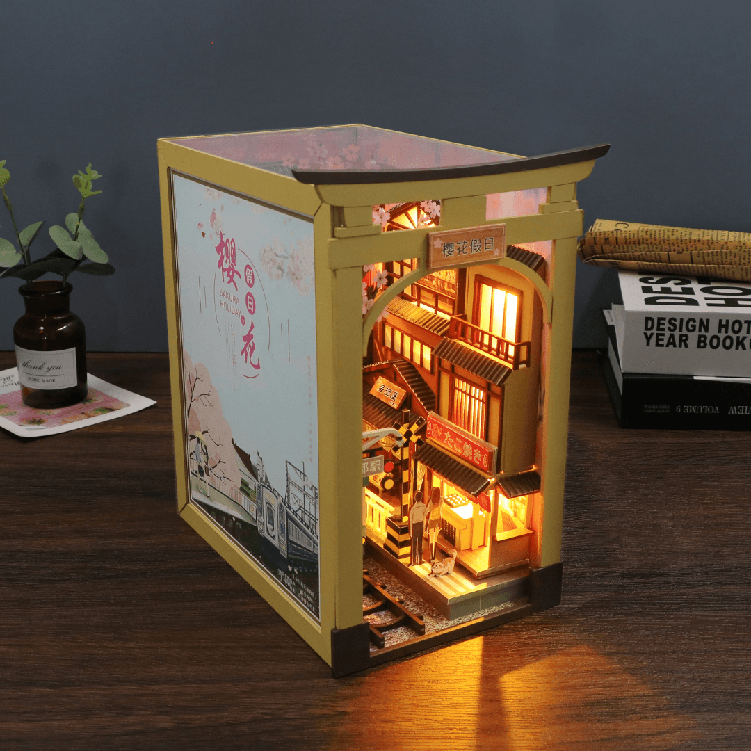 Japanese Style Dollhouse DIY Crafts Wood Handcraft Home Decor Book Nook Model Kits - EUROPEAN HOUSE HOLD