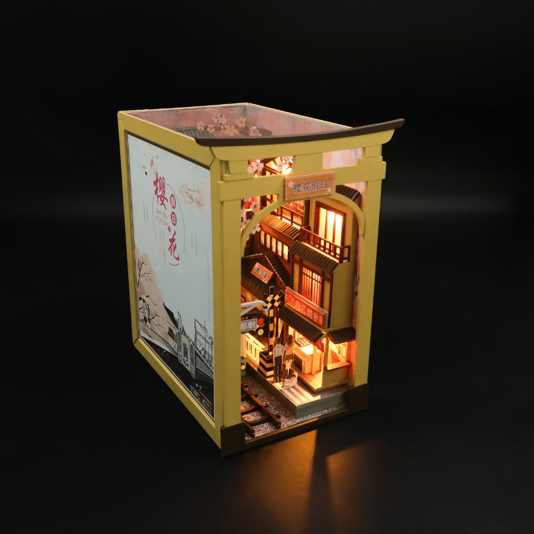 Japanese Style Dollhouse DIY Crafts Wood Handcraft Home Decor Book Nook Model Kits - EUROPEAN HOUSE HOLD