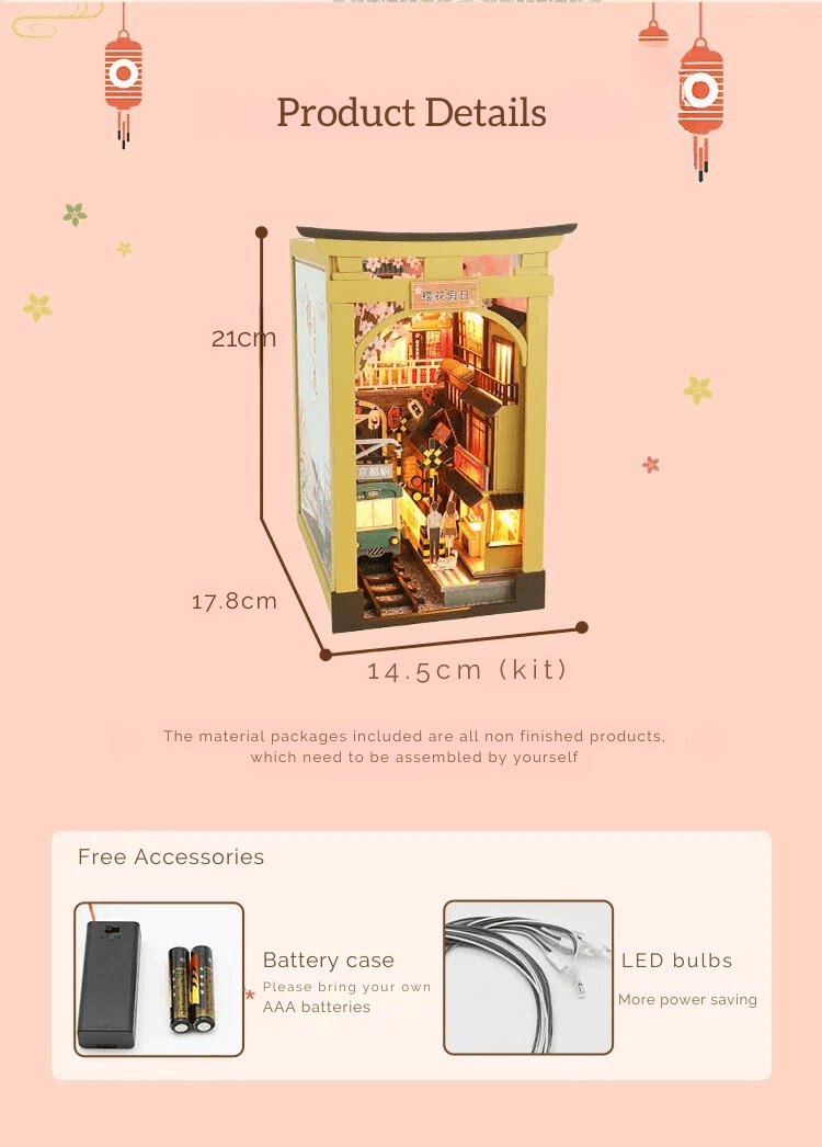 Japanese Style Dollhouse DIY Crafts Wood Handcraft Home Decor Book Nook Model Kits - EUROPEAN HOUSE HOLD