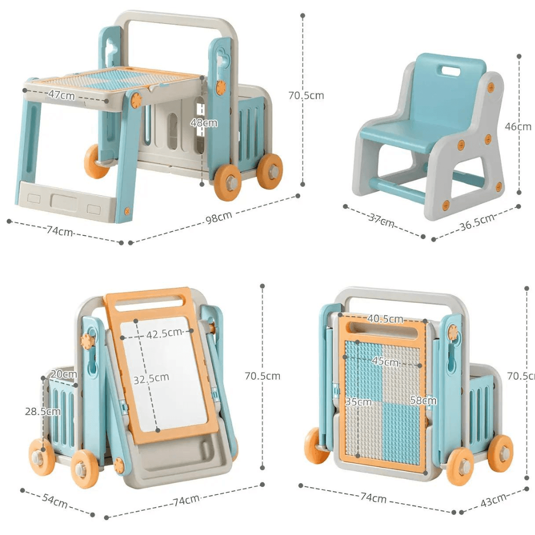 Kindergarten 6 In 1 Multifunctional Children's Building Table - EUROPEAN HOUSE HOLD