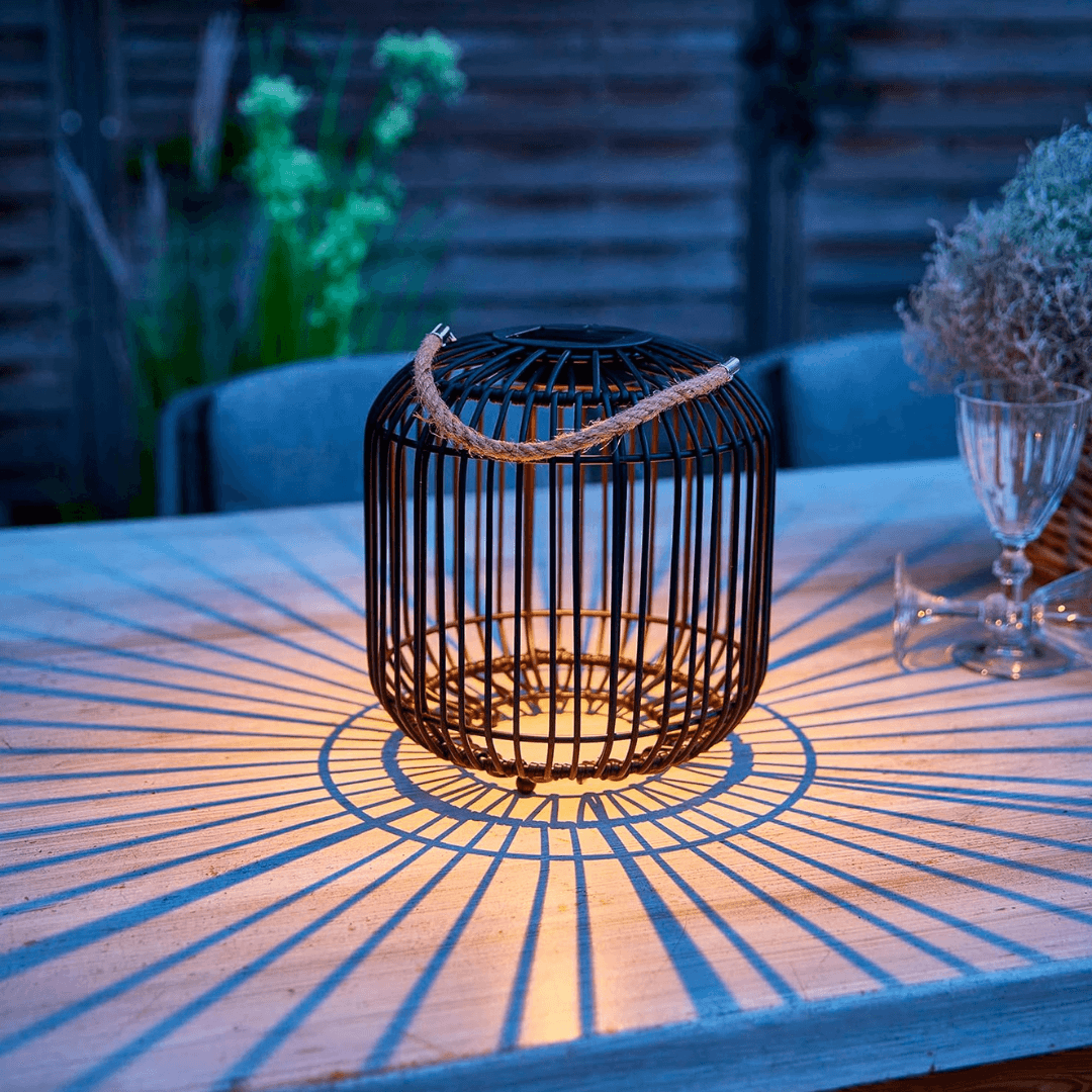 LED Solar Wicker Lantern for Indoor and Outdoor - EUROPEAN HOUSE HOLD