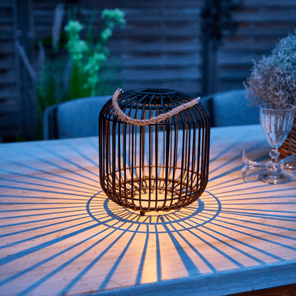 LED Solar Wicker Lantern for Indoor and Outdoor - EUROPEAN HOUSE HOLD