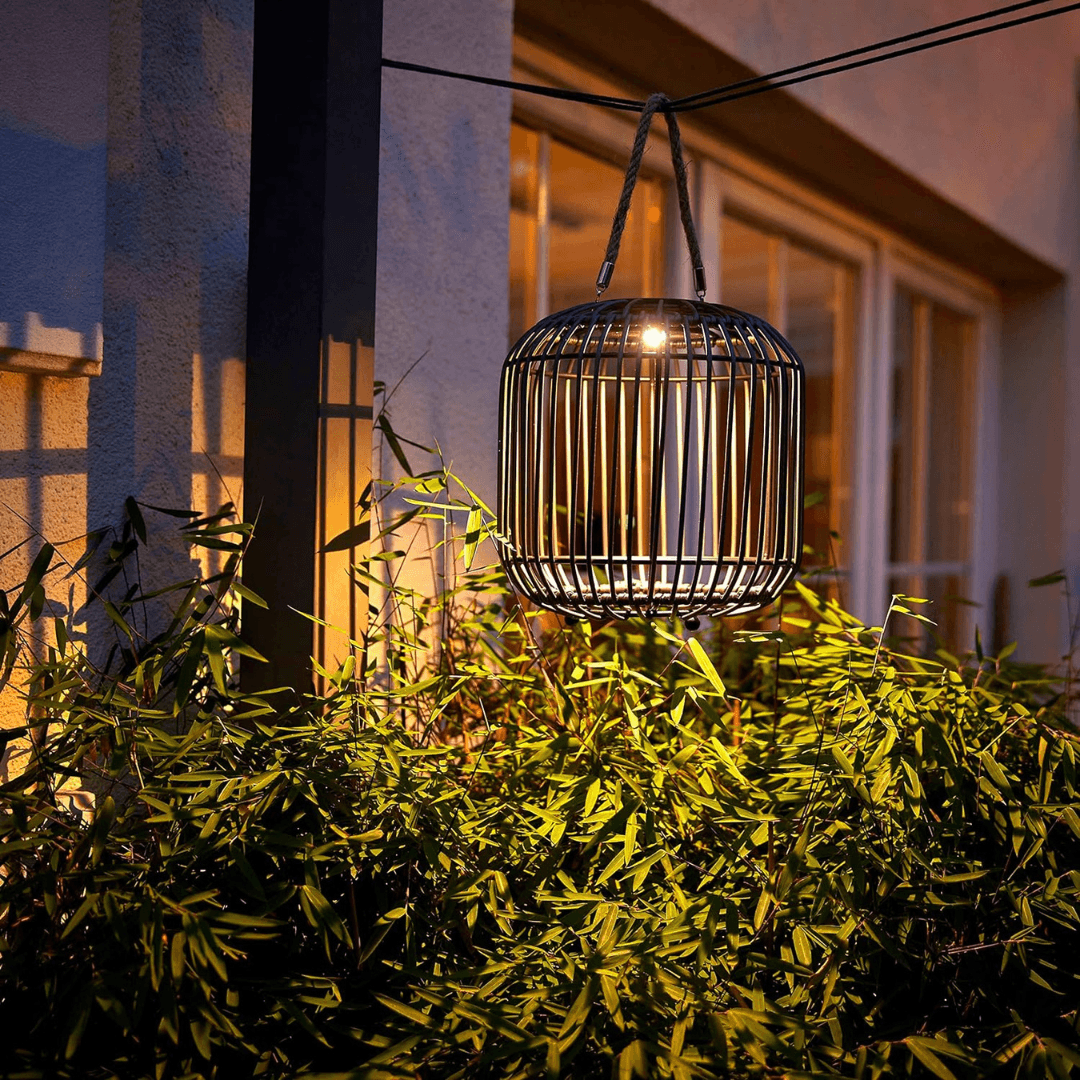 LED Solar Wicker Lantern for Indoor and Outdoor - EUROPEAN HOUSE HOLD