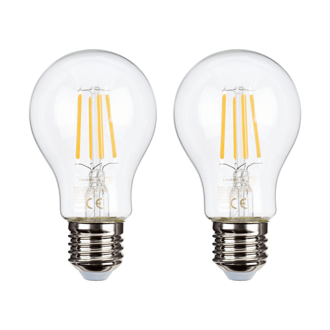 LIVARNO HOME LED FILAMENT BULBS E27 4.7W=40W SET OF 2 - EUROPEAN HOUSE HOLD