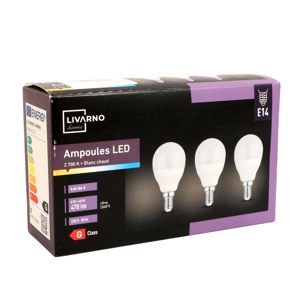 LIVARNO HOME LED LIGHT BULBS SET OF 3 6W=40W E14 - EUROPEAN HOUSE HOLD