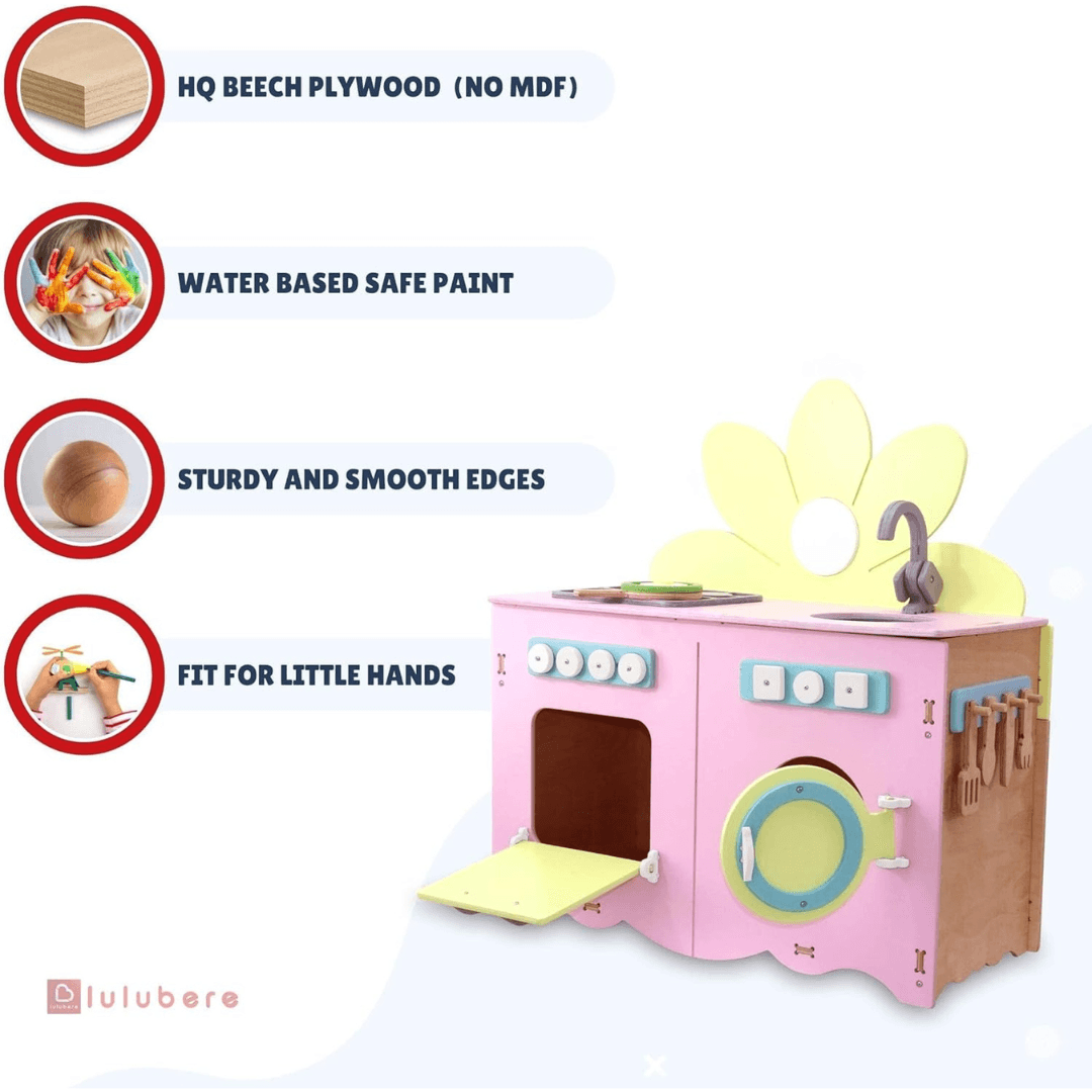 LULUBERE Wooden Kitchen Toy Set - EUROPEAN HOUSE HOLD