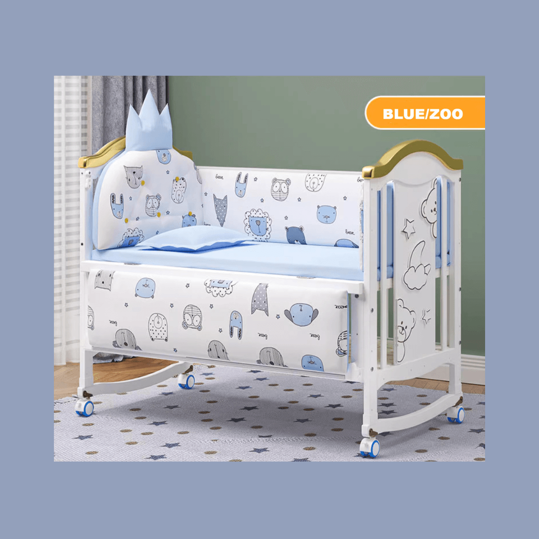 Multifunction Premium Wooden Baby Crib - EUROPEAN HOUSE HOLD