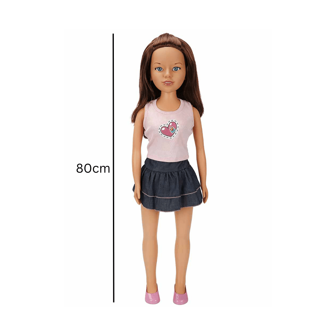 Clara 80cm walking doll with polka dot dress or denim outfit – Beirut