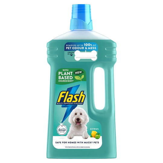 Flash All Pawpose Pet Safe Floor Cleaner 1L – Citrus scent, safe for homes with pets, made in UK