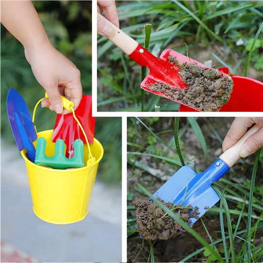 Summer Fun Garden Tool Set for Kids – 3-Piece Shovels & Rake