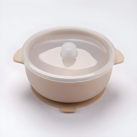 Milieuvriendelijke siliconen baby-zuigkom met deksel - BPA-vrij