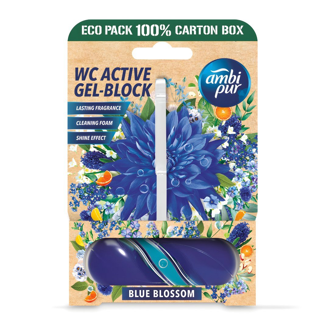 Ambi Pur WC Gel Block Blue Blossom EUH Made – floral toilet cleaner with anti-limescale and long-lasting freshness in Beirut, Lebanon