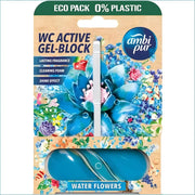 Ambi Pur WC Gel Block Water Flowers EU Made – toilet freshener with long-lasting floral scent and cleaning foam, sold in Beirut, Lebanon