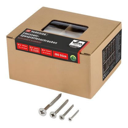 PARKSIDE STAINLESS STEEL SCREWS 260 PIECES