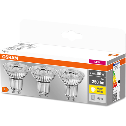 OSRAM LED BASE PAR16 50 36° 4.3 W/2700K GU10 (220-240V) - EUROPEAN HOUSE HOLD