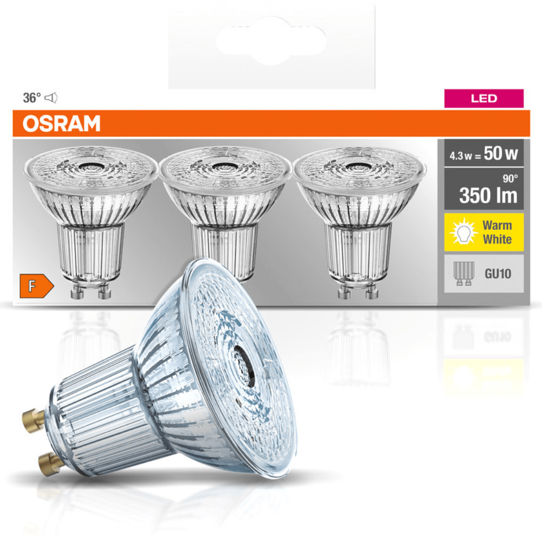 OSRAM LED BASE PAR16 50 36° 4.3 W/2700K GU10 (220-240V) - EUROPEAN HOUSE HOLD