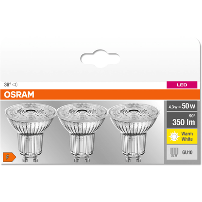 OSRAM LED BASE PAR16 50 36° 4.3 W/2700K GU10 (220-240V) - EUROPEAN HOUSE HOLD